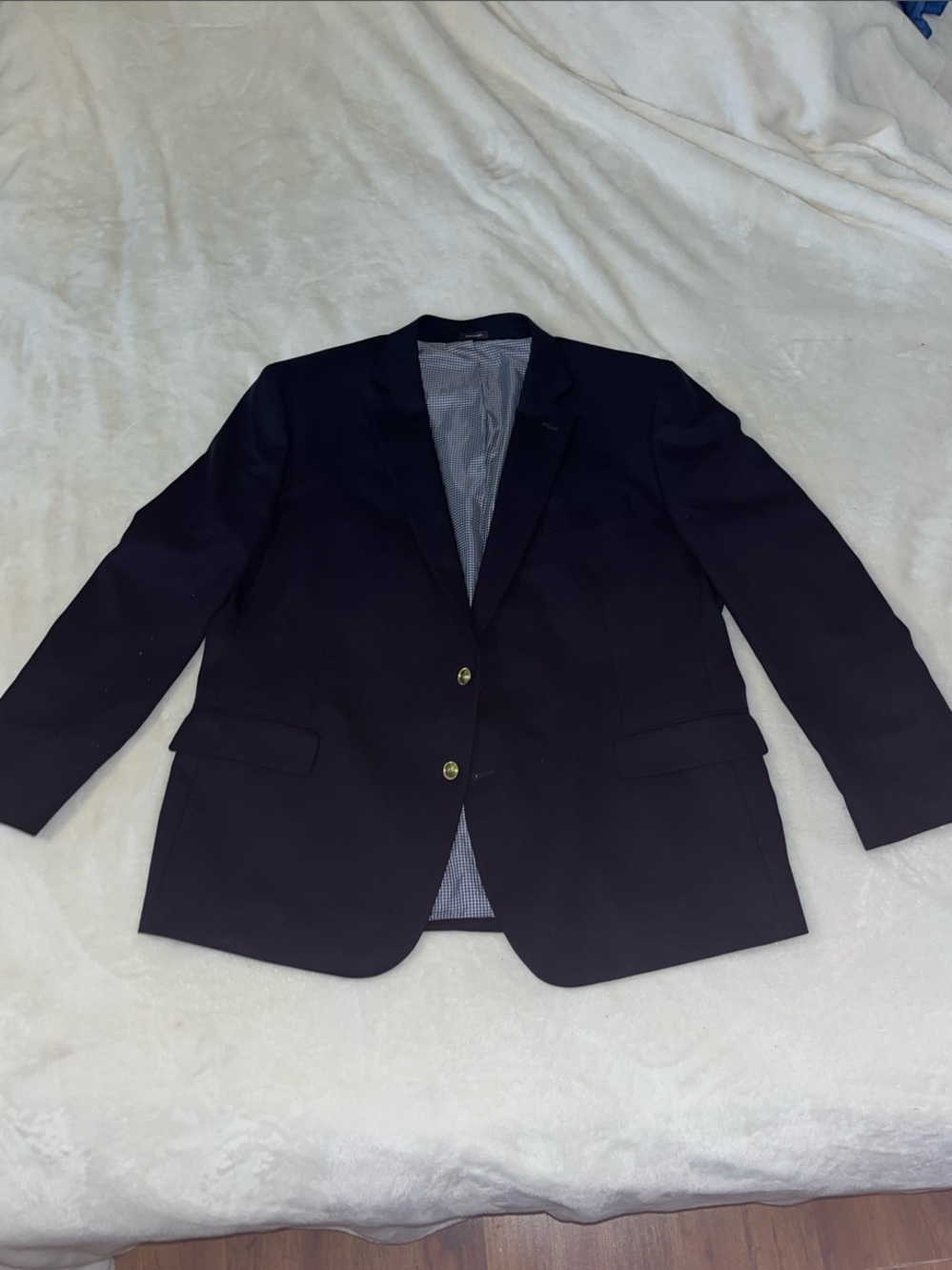 Stafford Men's Dark Navy Two-Button Blazer very nice! Classic fit 50 regular